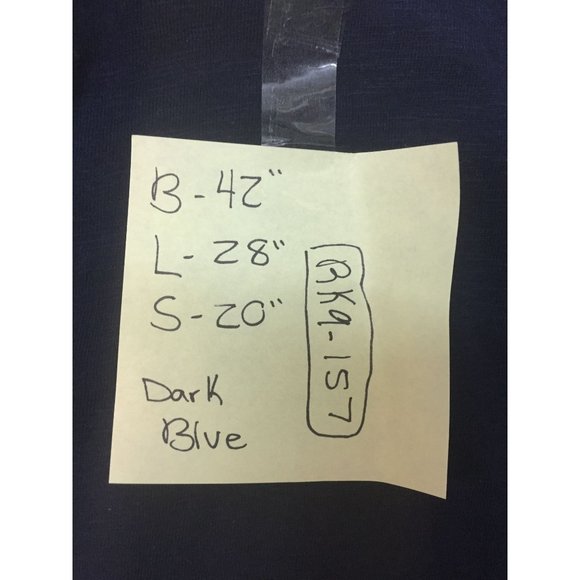 Vintage JM Collection Womens Top Size L Blue 3/4 Sleeves Pullover Metal Rings On - Picture 8 of 8